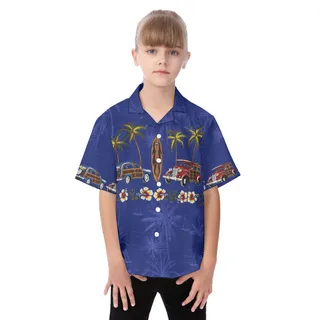 Car Surfboard Aloha Shirt For Kids