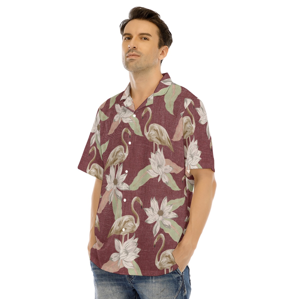 Vintage Flamingo Hawaiian Shirt For Men