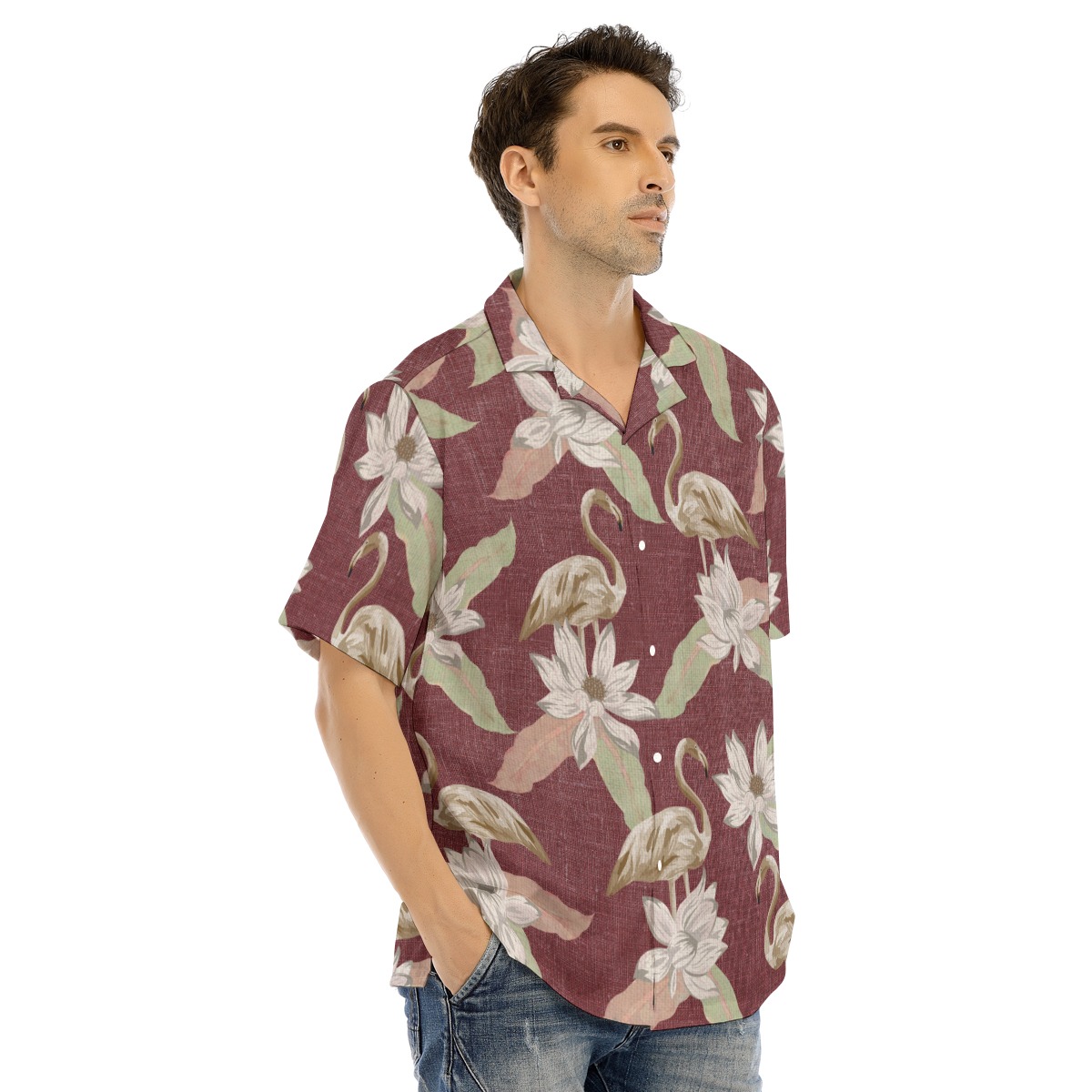 Vintage Flamingo Hawaiian Shirt For Men
