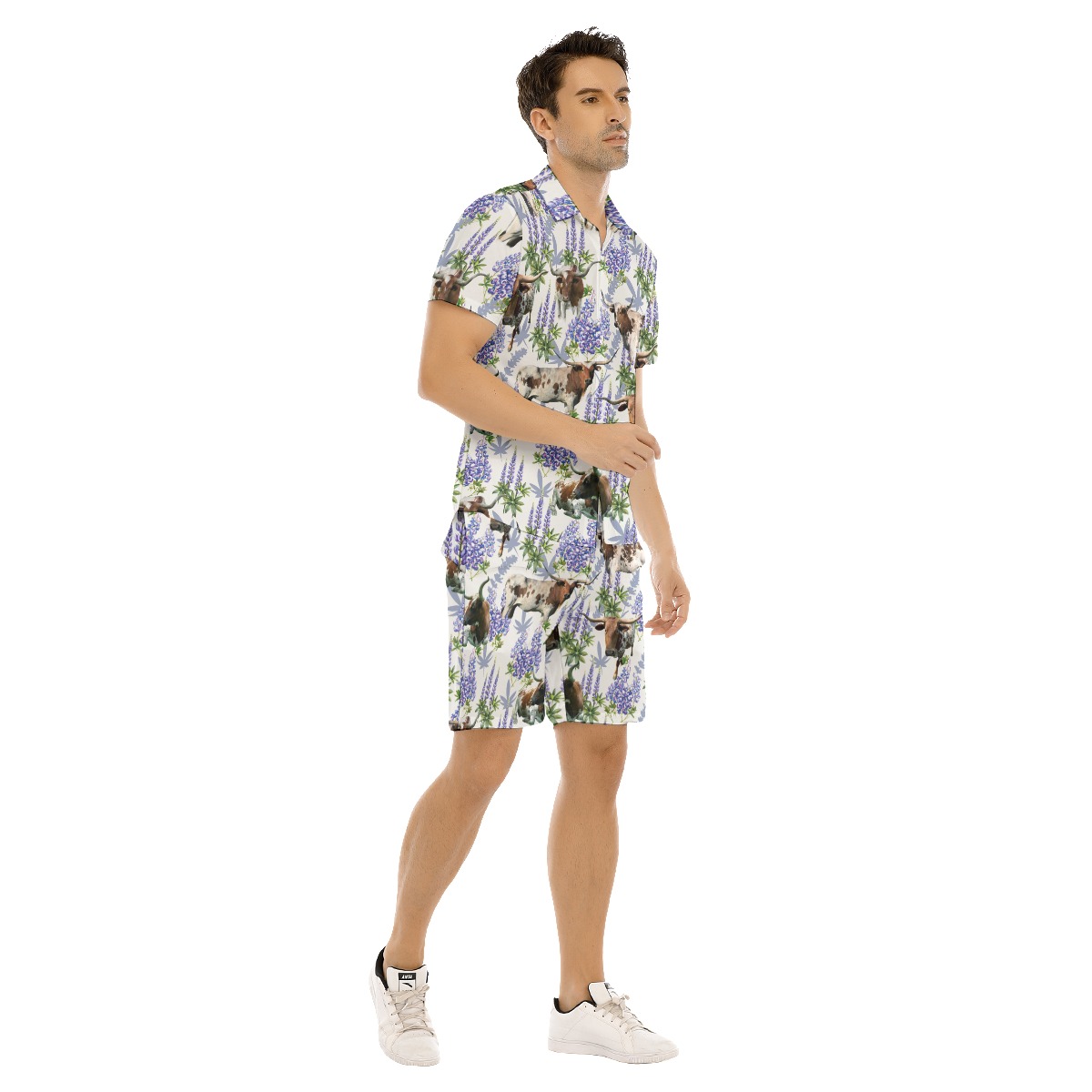 Longhorn Bluebonnet Texas Matching Hawaiian Set