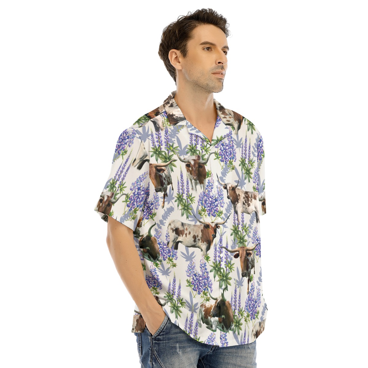 Texas Longhorn Bluebonnet Hawaiian Shirt