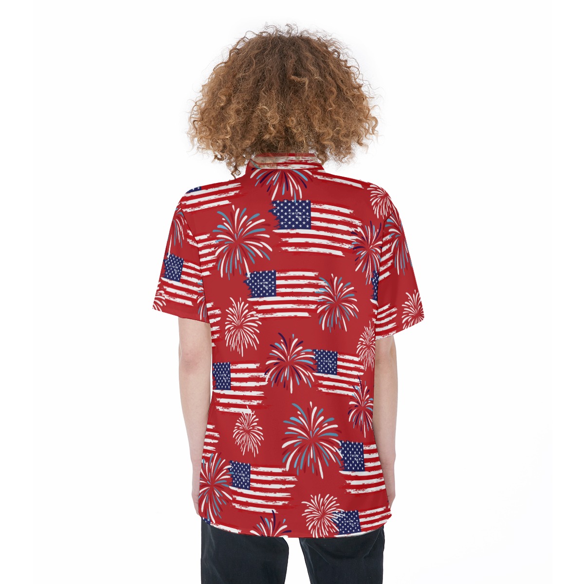 American Flag Patriotic Women's Hawaiian Shirt