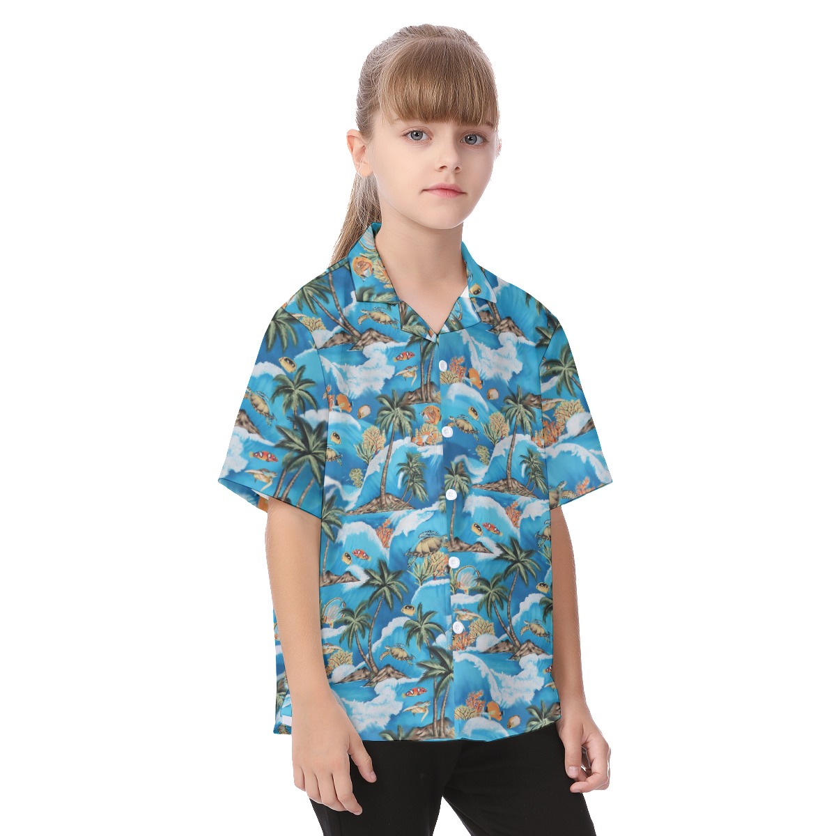 Turtle Lover Hawaiian Shirt For Kids