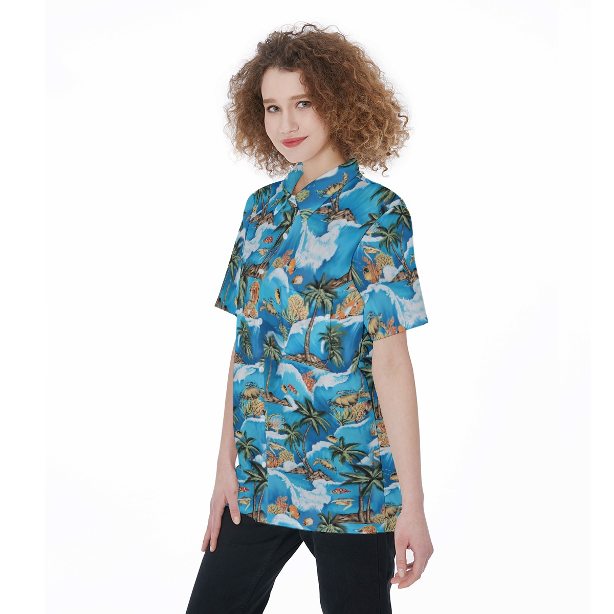 Turtle Ocean Hawaiian Shirt For Women