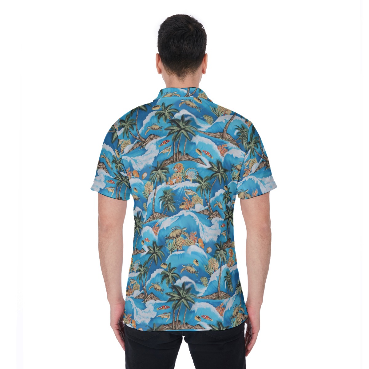 Turtle Ocean Men's Polo Shirt For Summer Outfit