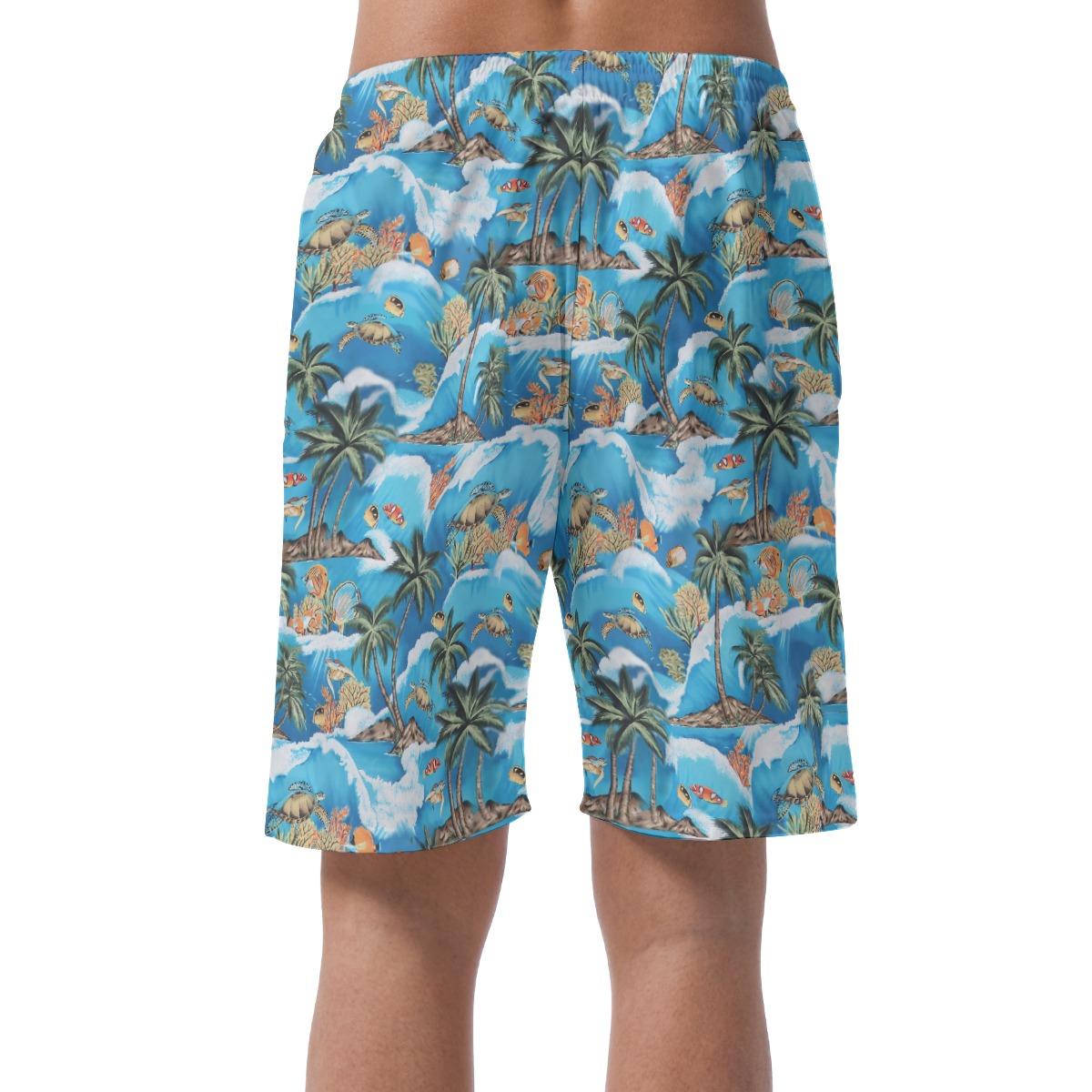 Turtle Blue Hawaiian Men Shorts