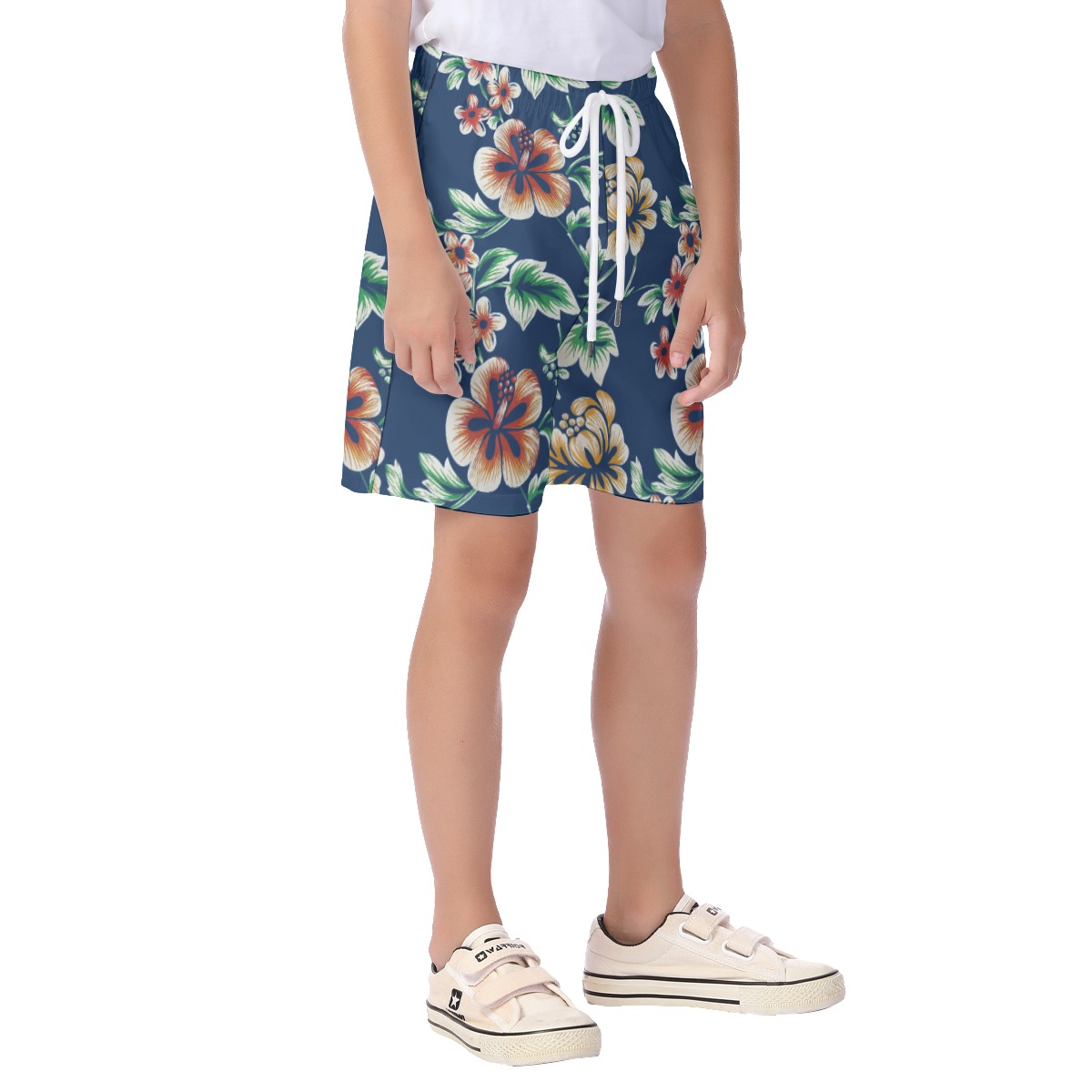 Blue Floral Beach Shorts For Kids