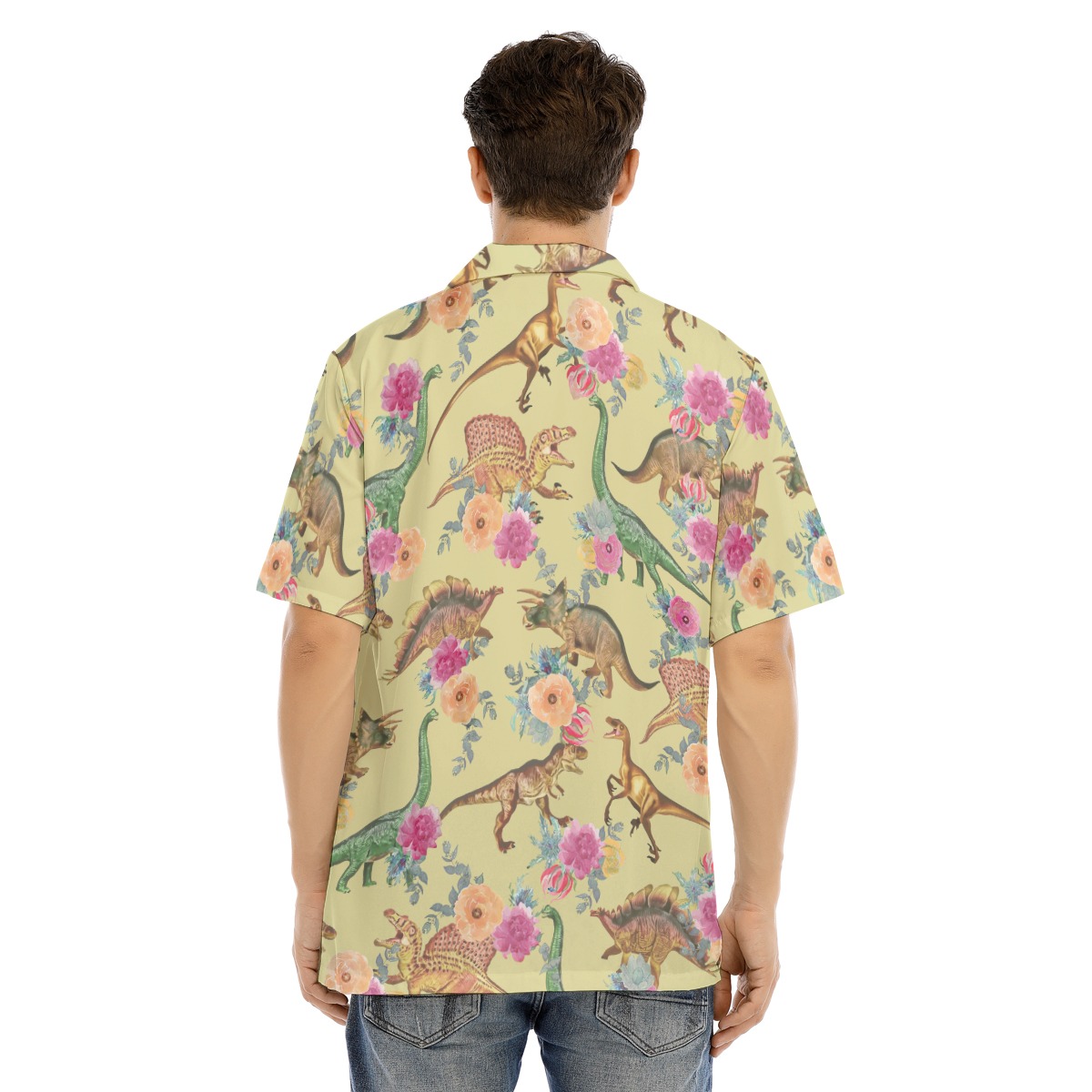 Floral Dinosaur Men's Hawaiian Shirt
