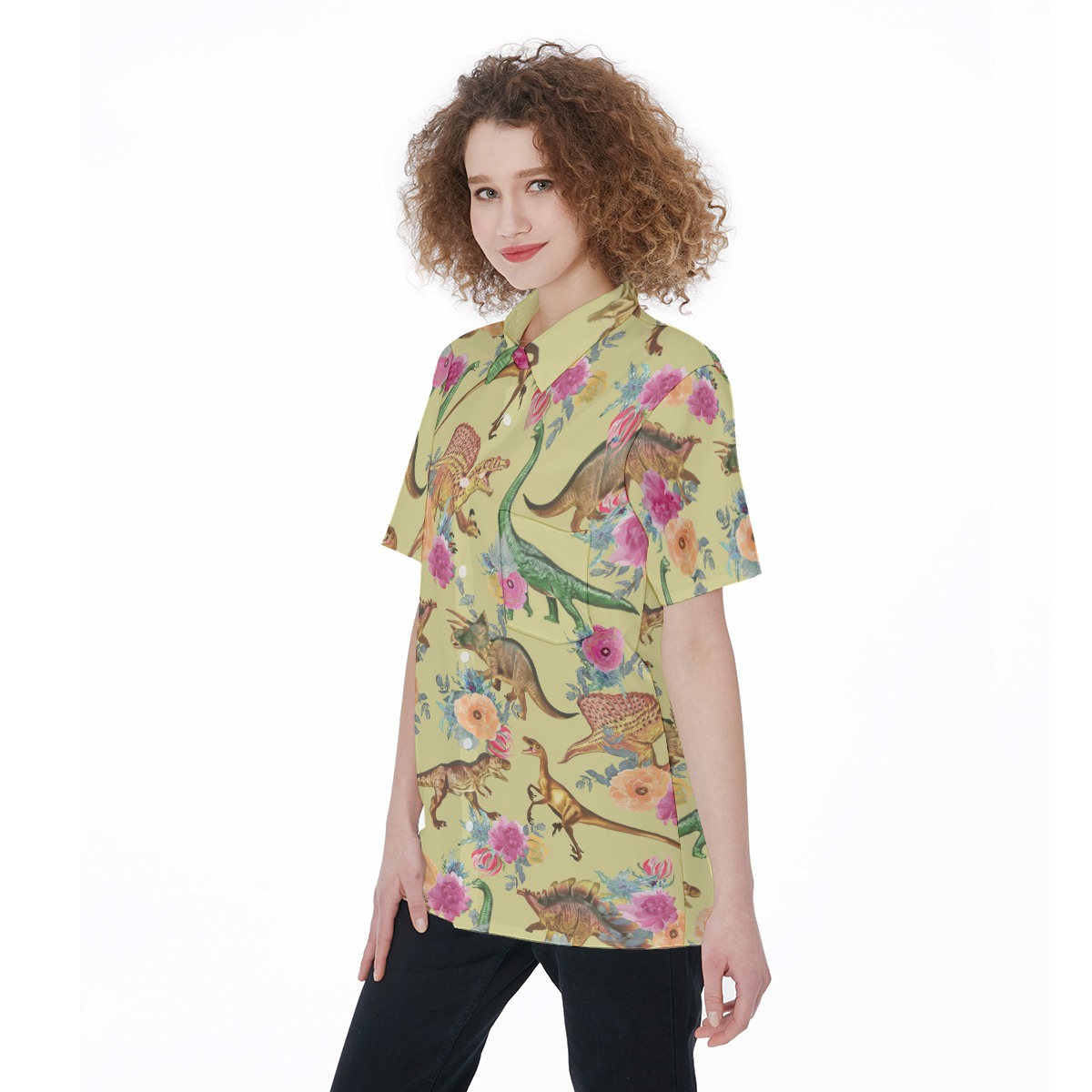 Dinosaur Button Up Hawaiian Shirt