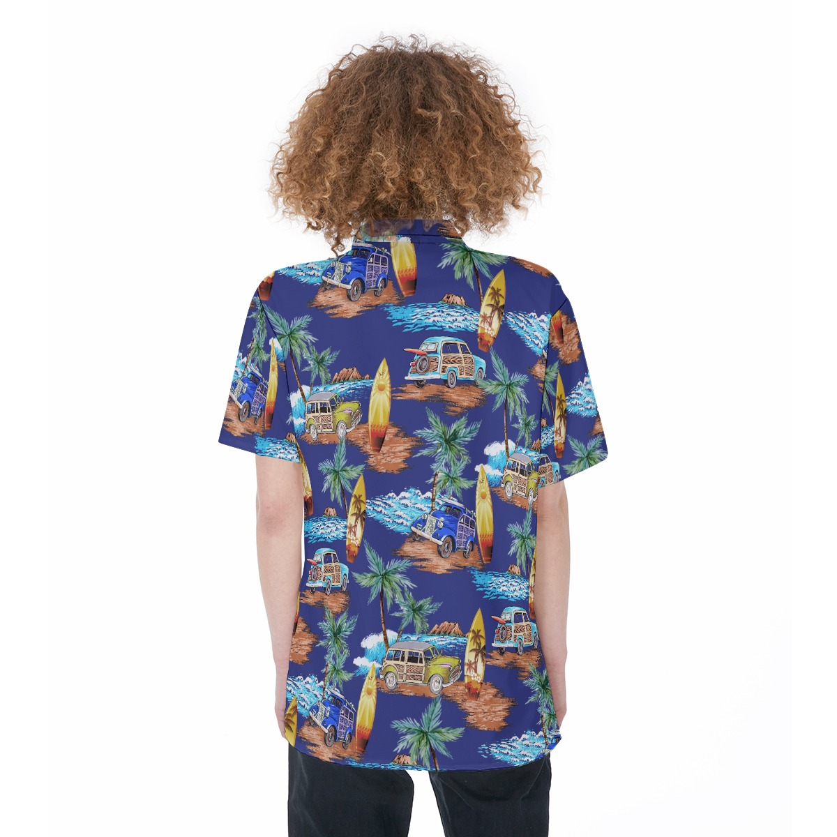 Cars Surfboards And Palm Trees Women's Beach Shirt