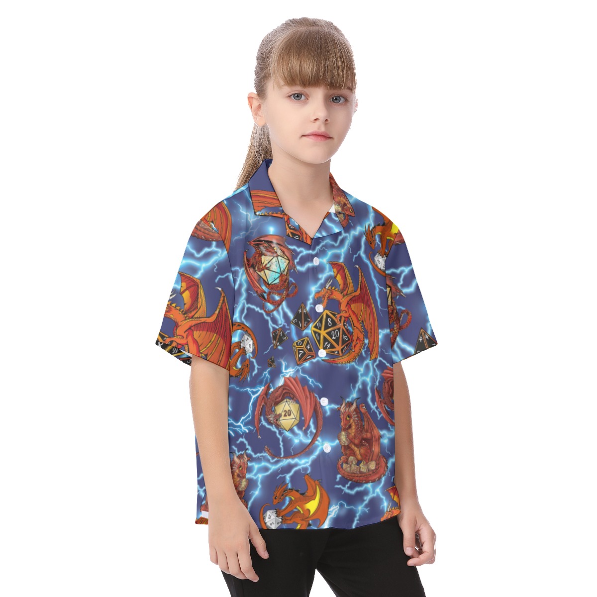Dungeons and Dragons Hawaiian Button Up Shirt For Kids