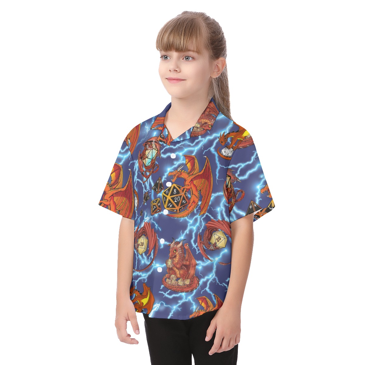 Dungeons and Dragons Hawaiian Button Up Shirt For Kids