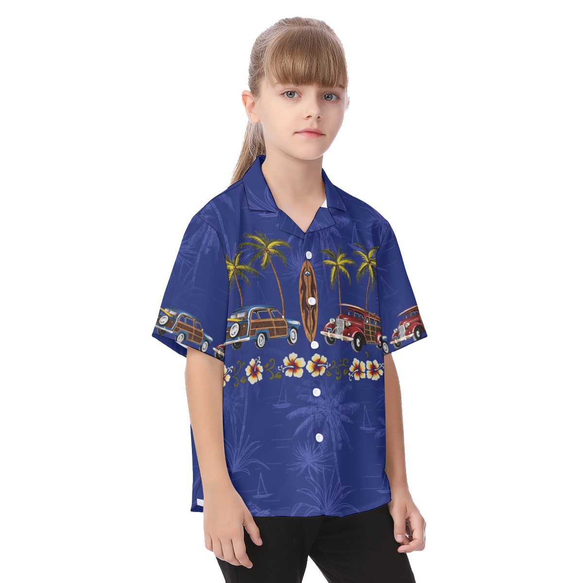 Car Surfboard Aloha Shirt For Kids