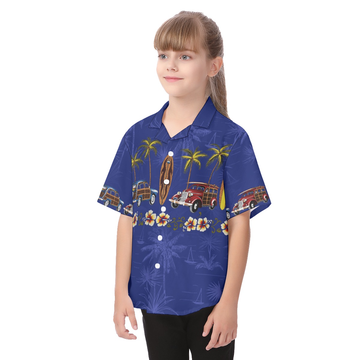Car Surfboard Aloha Shirt For Kids