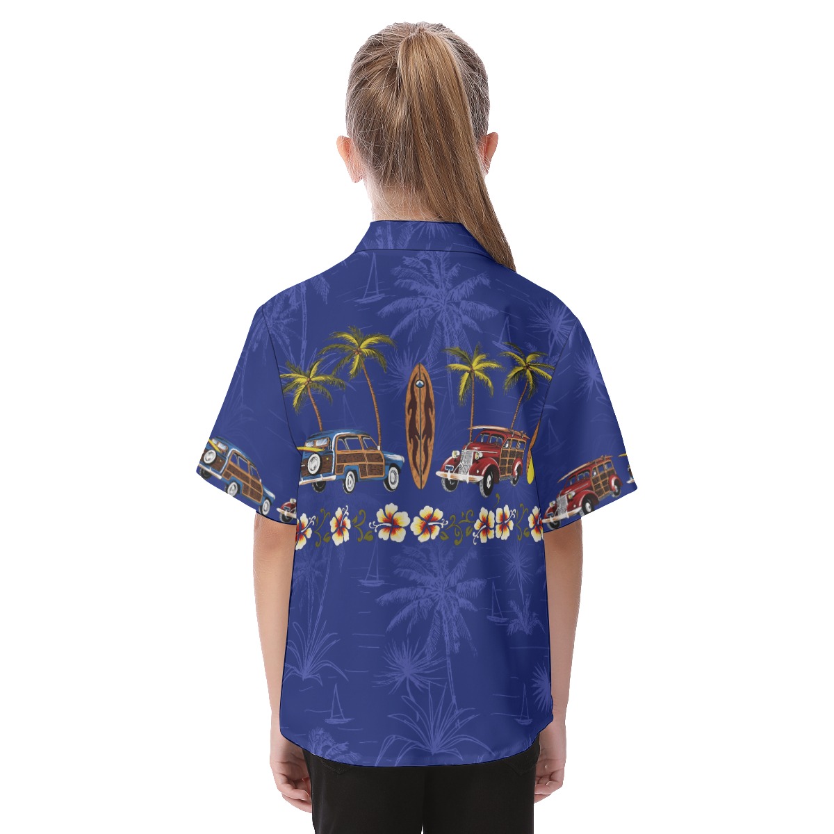 Car Surfboard Aloha Shirt For Kids