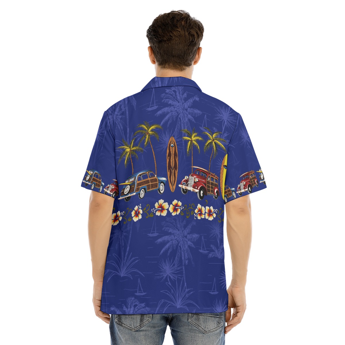 Surfboard And Beach Cars Hawaiian Shirt For Men