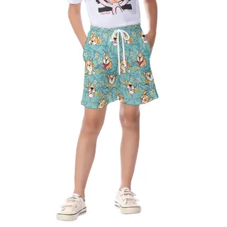 Funny Corgi Dog Hawaiian Swim Trunks For Kids