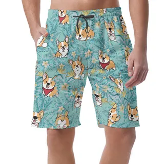 Corgi Hawaiian Swim Trunk For Men