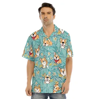 Tropical Corgi Hawaiian Shirt For Men