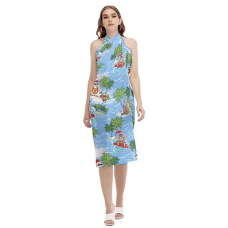 Surfing Santa Christmas Hawaiian Beach Dress