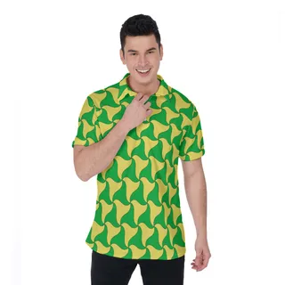 Green And Yellow Funny Hawaiian Polo Shirt