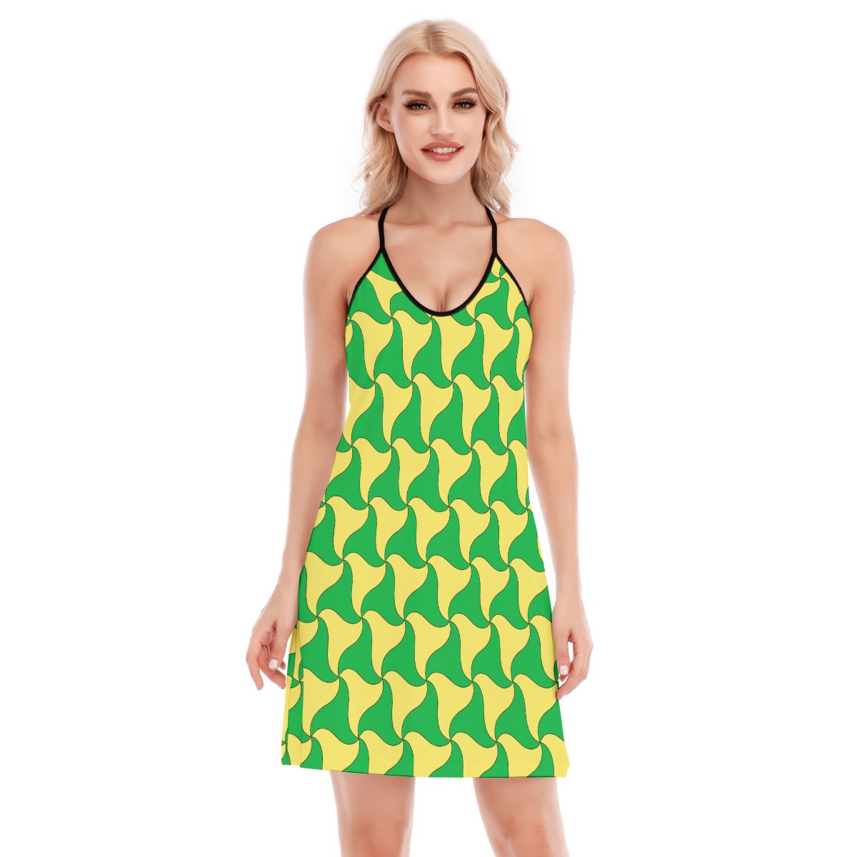 Unique Green And Yellow Hawaiian Dress For Women - variant image 1