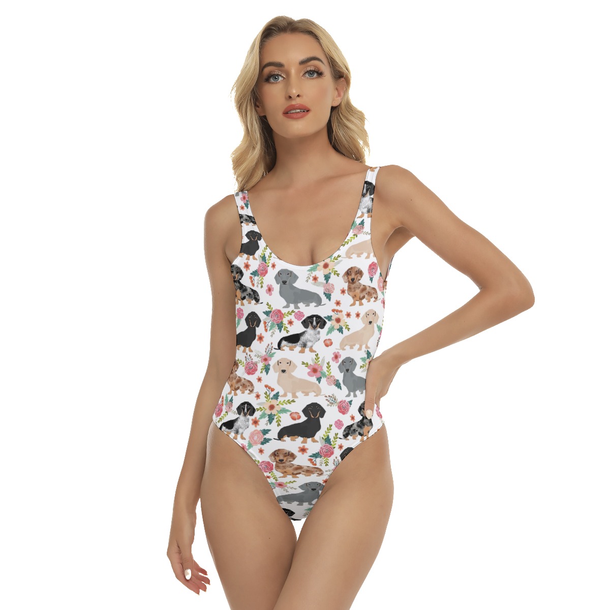 Floral Dachshund Swimsuit For Women - variant image 1
