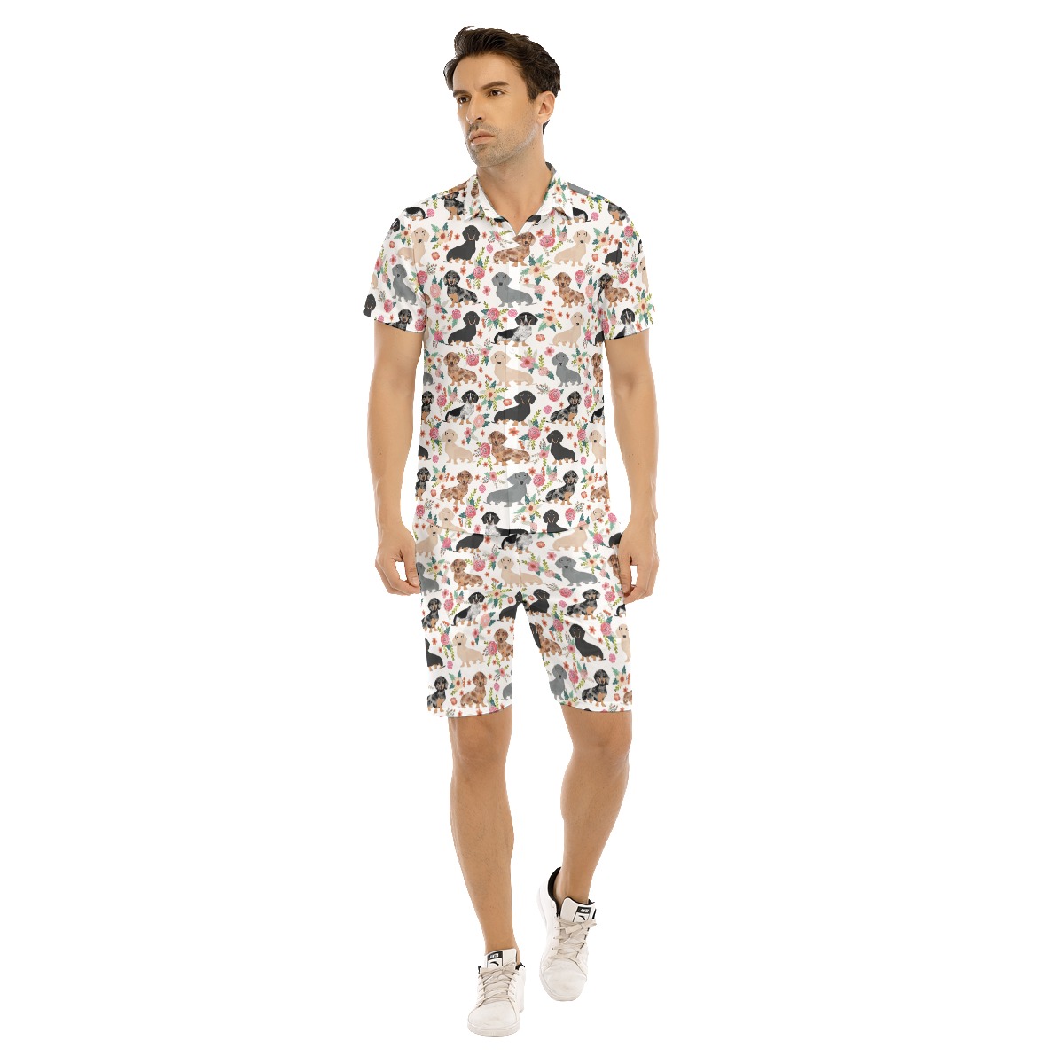 Dachshund Floral Aloha Shirt And Shorts Set - variant image 1