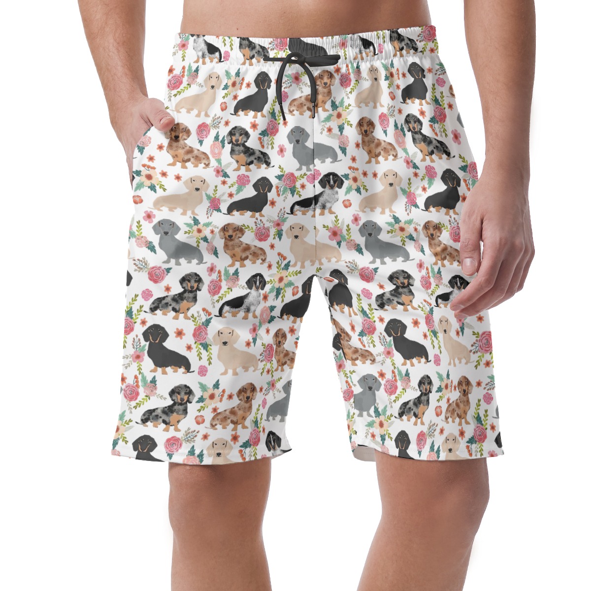 Dachshund Floral Aloha Swim Trunks - variant image 1