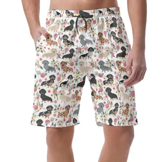 Dachshund Floral Aloha Swim Trunks