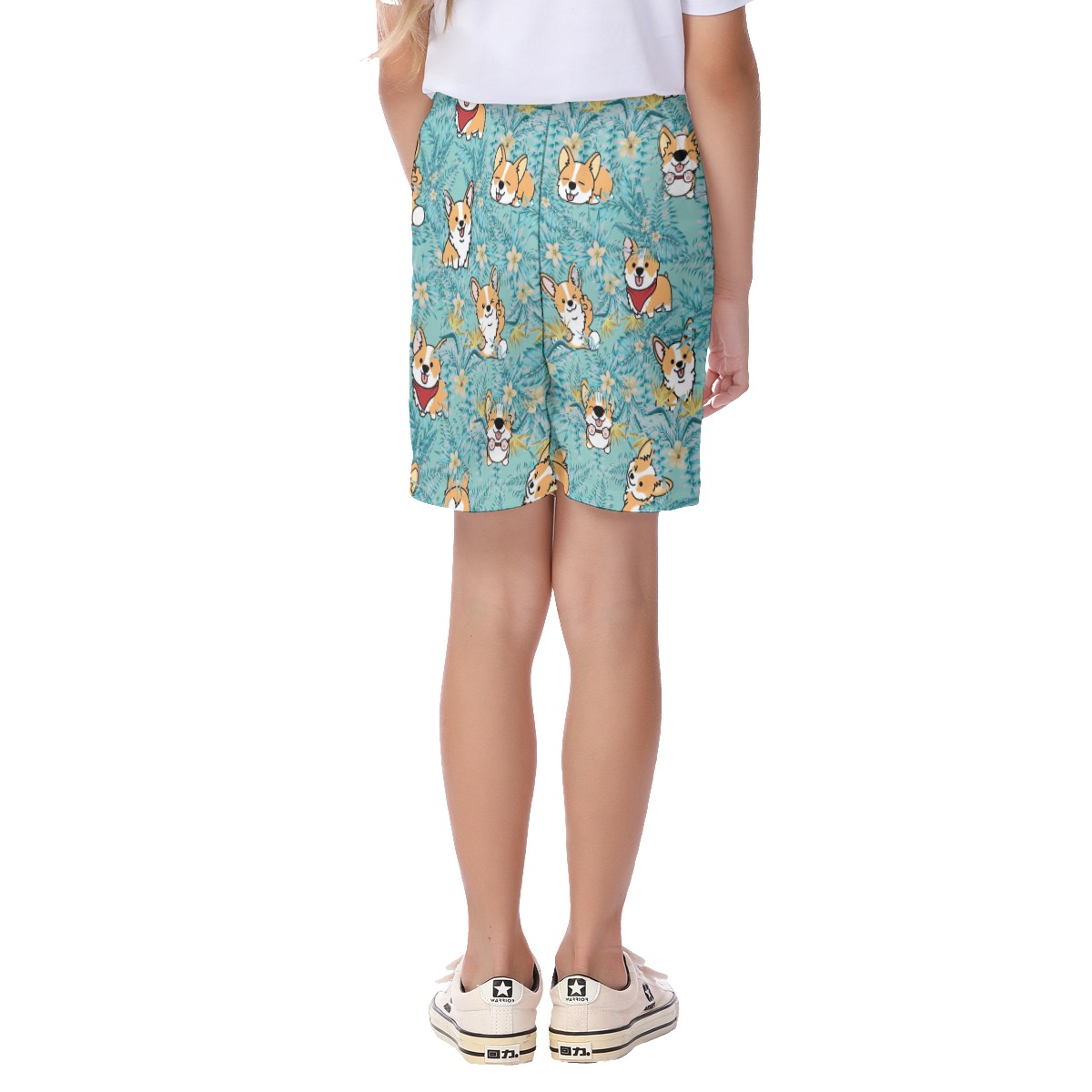 Funny Corgi Dog Hawaiian Swim Trunks For Kids