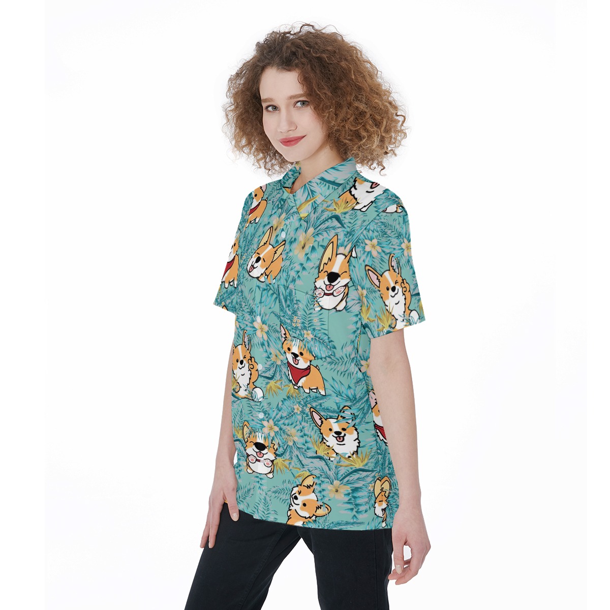 Corgi Tropical Women's Hawaiian Shirt