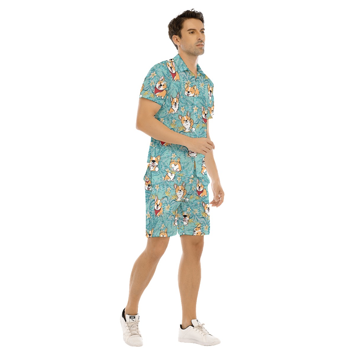 Corgi Dog Hawaiian Shirt And Shorts For Men