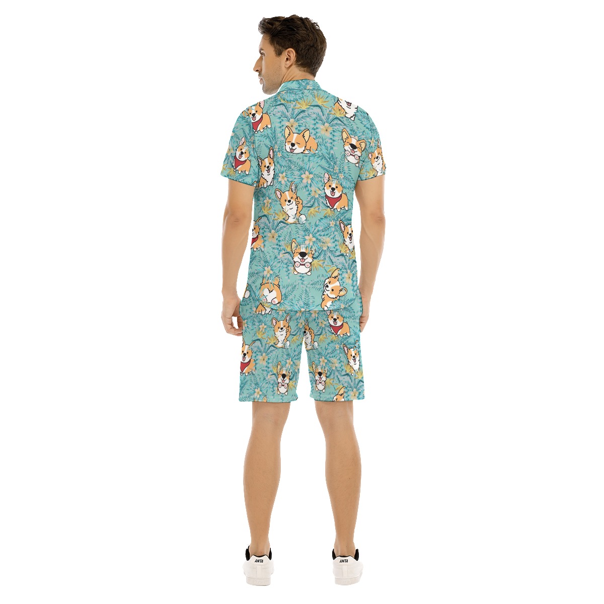 Corgi Dog Hawaiian Shirt And Shorts For Men