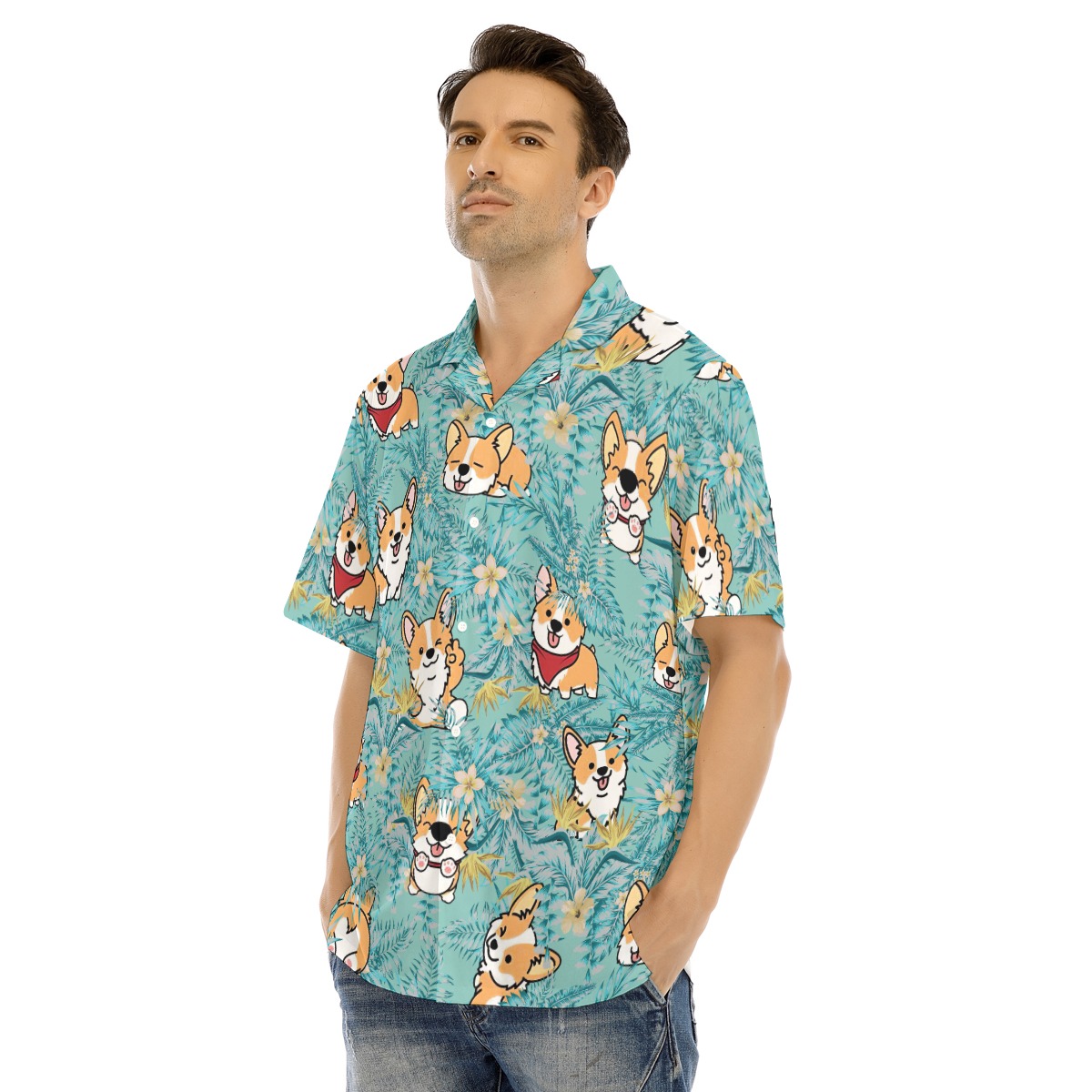 Tropical Corgi Hawaiian Shirt For Men