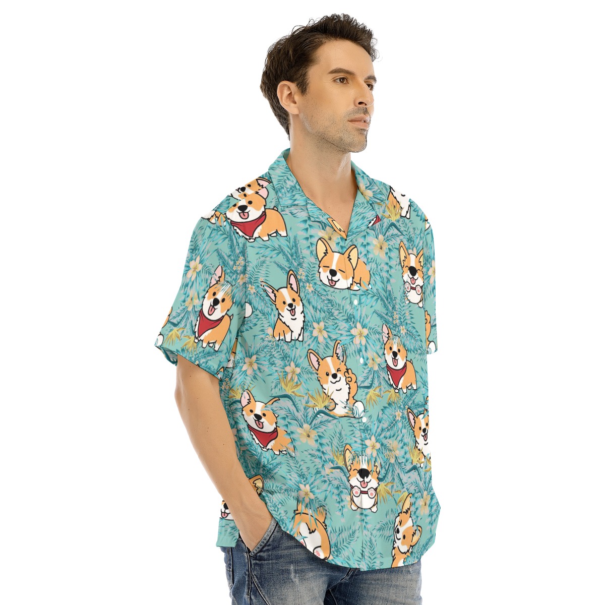 Tropical Corgi Hawaiian Shirt For Men