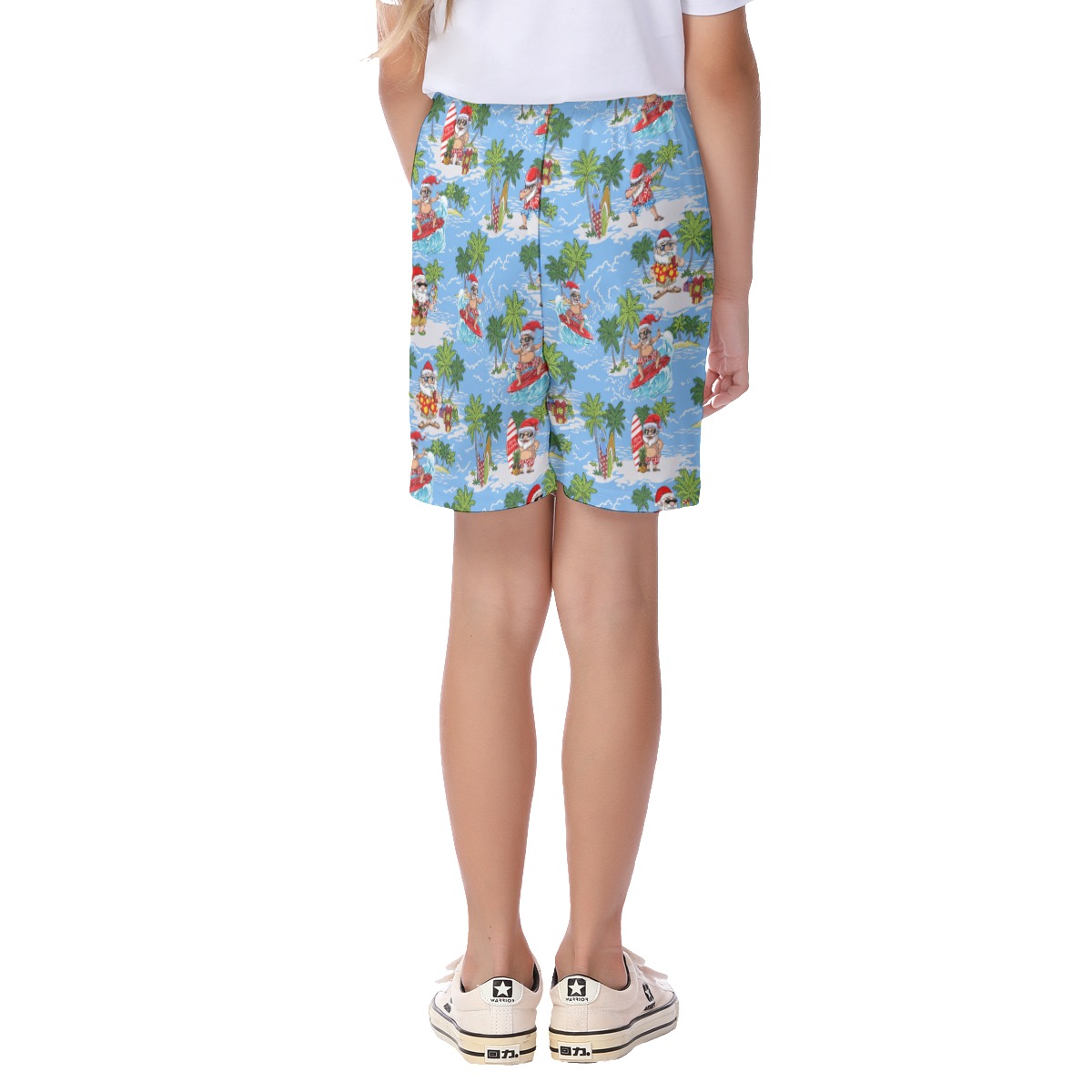Santa Surfing Christmas Hawaiian Beach Shorts