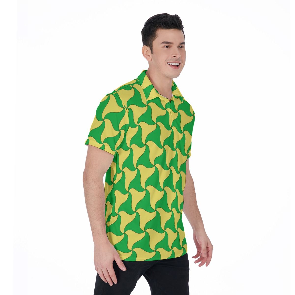 Green And Yellow Funny Hawaiian Polo Shirt