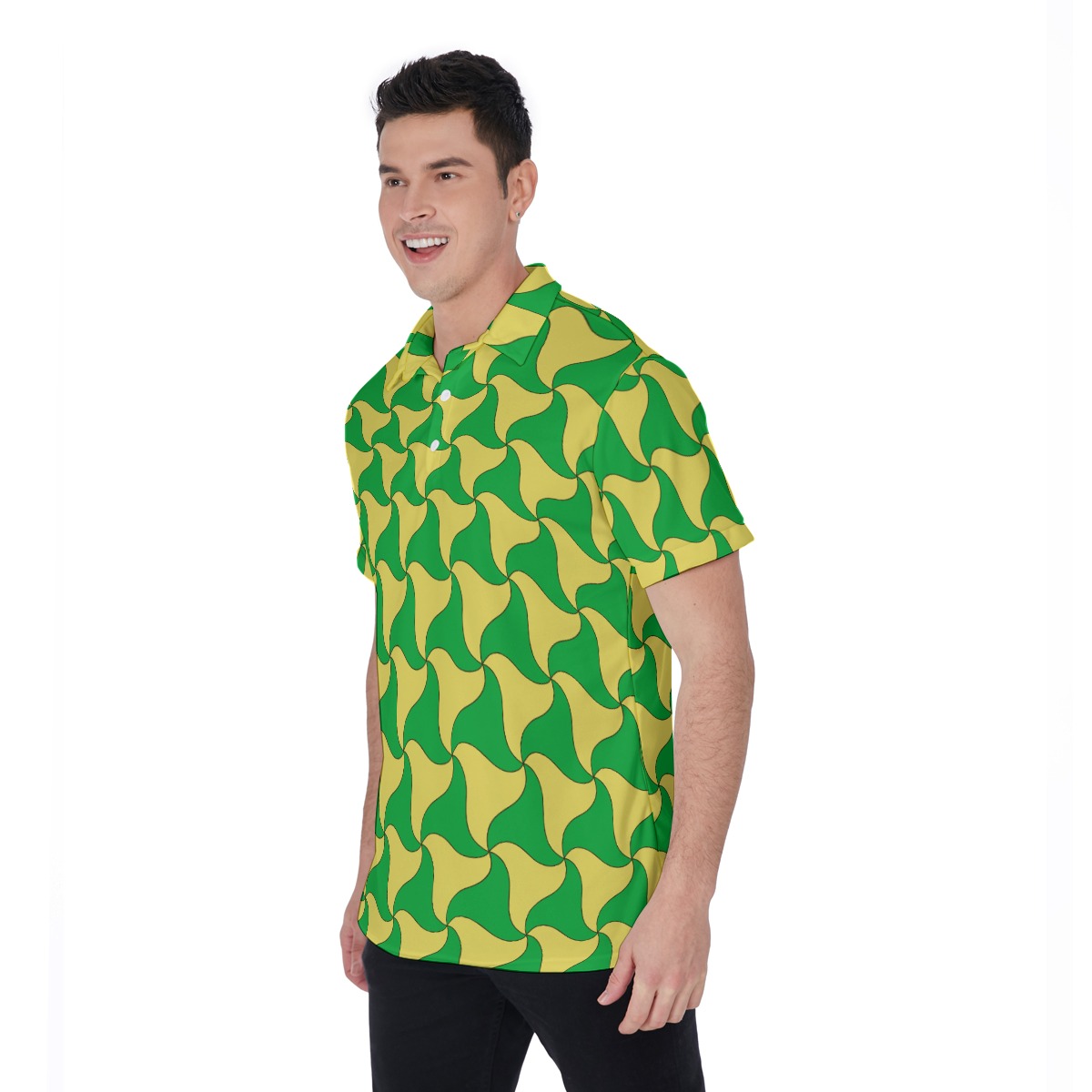 Green And Yellow Funny Hawaiian Polo Shirt