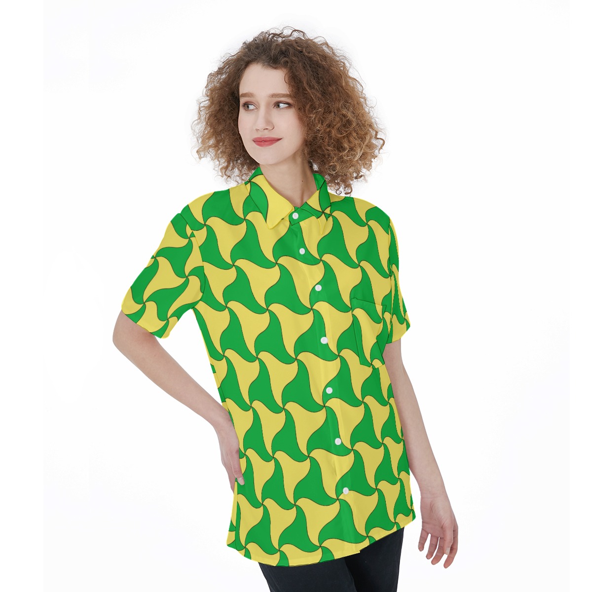 Green And Yellow Hawaiian Shirt | Funny Hawaiian Shirt For Women