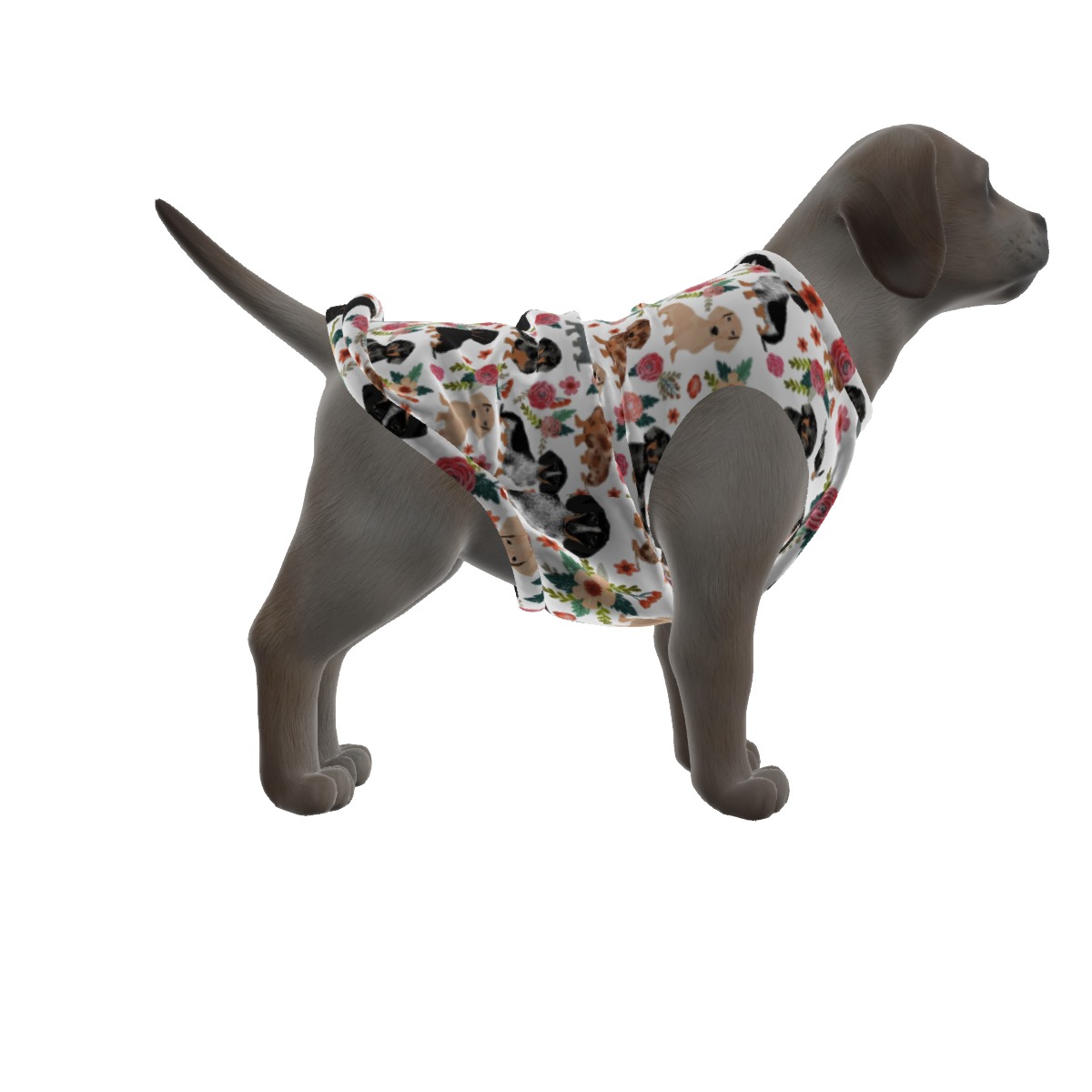 Floral Dachshund Hawaiian Shirt For Dogs