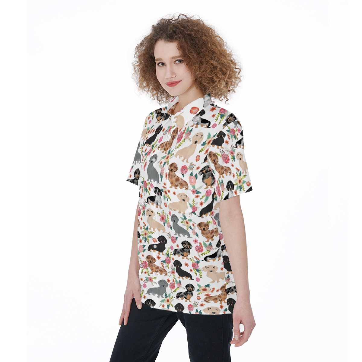 Dachshund Floral Women's Hawaiian Shirt