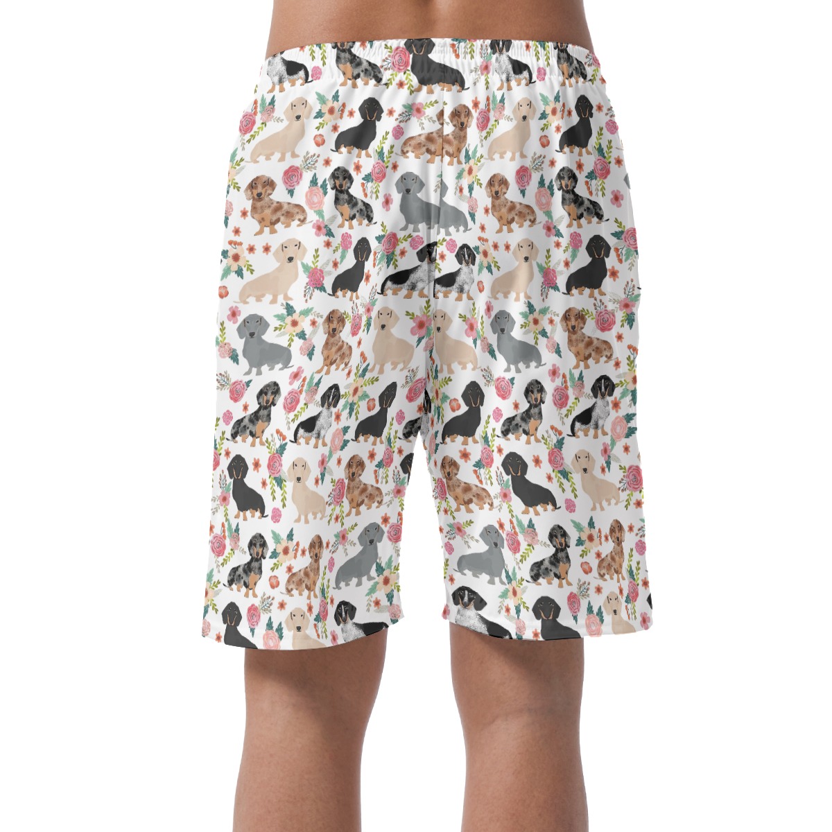 Dachshund Floral Aloha Swim Trunks