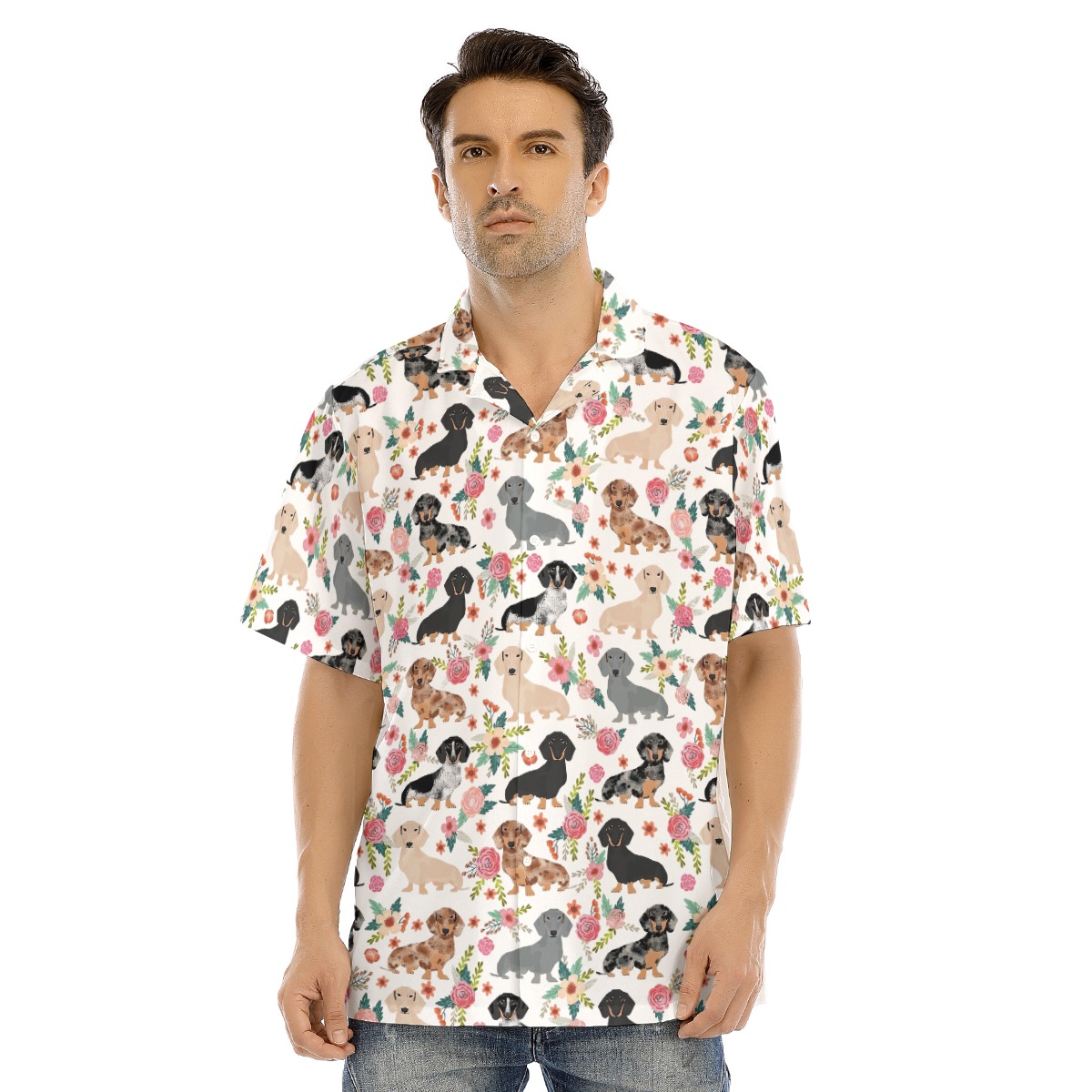 Floral Dachshund Hawaiian Shirt - variant image 1