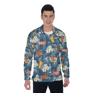Dachshund Long Sleeve Hawaiian Shirt