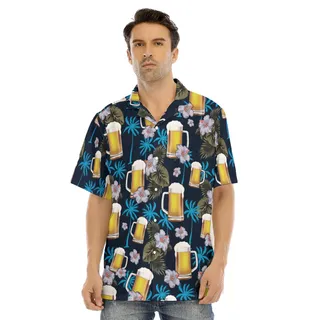 Beer Hawaiian Shirt For Men | Drinking Party Floral Tropical Shirt