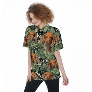 Dachshund Tropical Women's Hawaiian Shirt