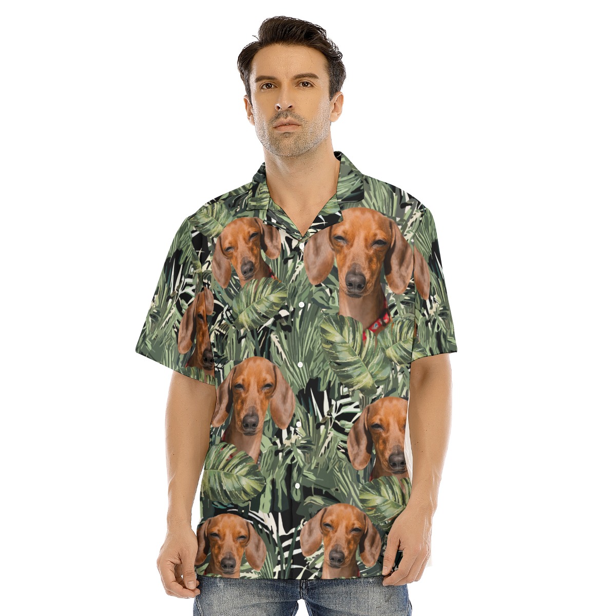 Tropical Dachshund Hawaiian Shirt For Men - variant image 1
