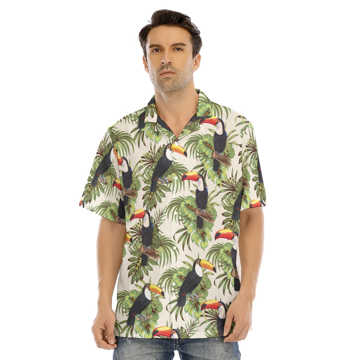 Men's Toucan Print Hawaiian Shirt | Tropical Toucan Aloha Shirt - variant image 1