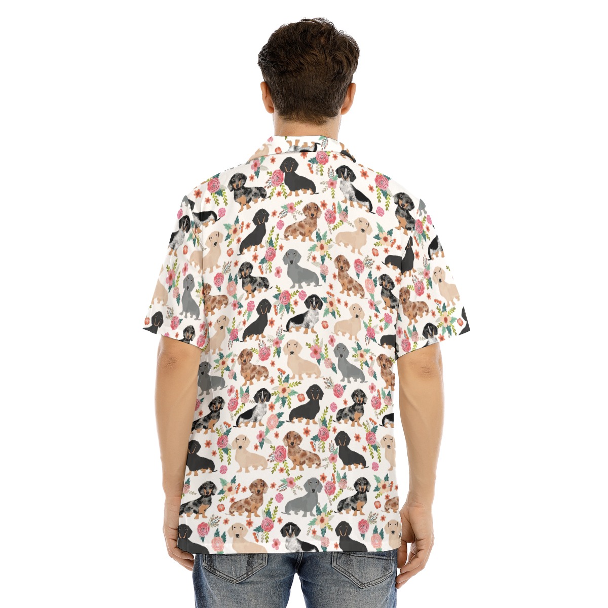 Floral Dachshund Hawaiian Shirt
